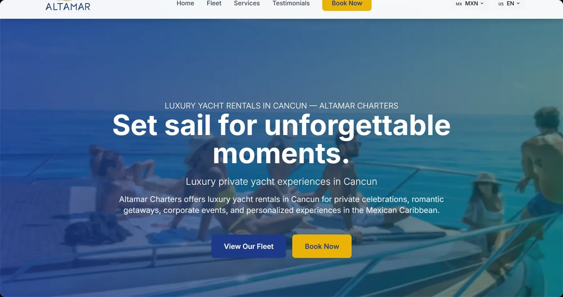 Altamar Charters — Luxury Yacht Booking Platform