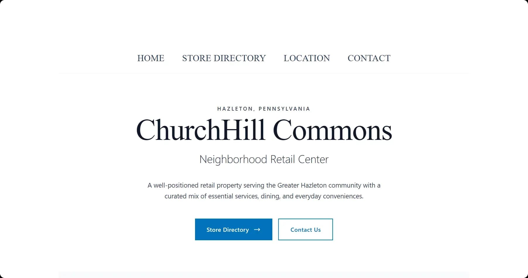 ChurchHill Commons — Retail Center & Tenant Management