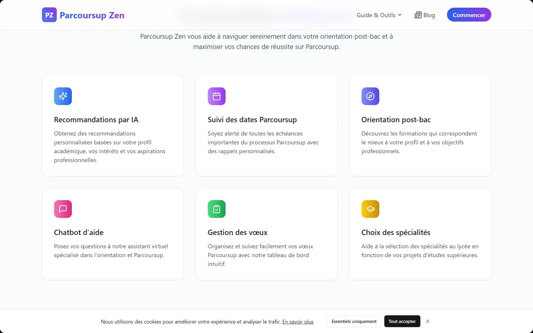 Complete feature suite: from AI recommendations to deadline tracking to interactive chatbot assistance